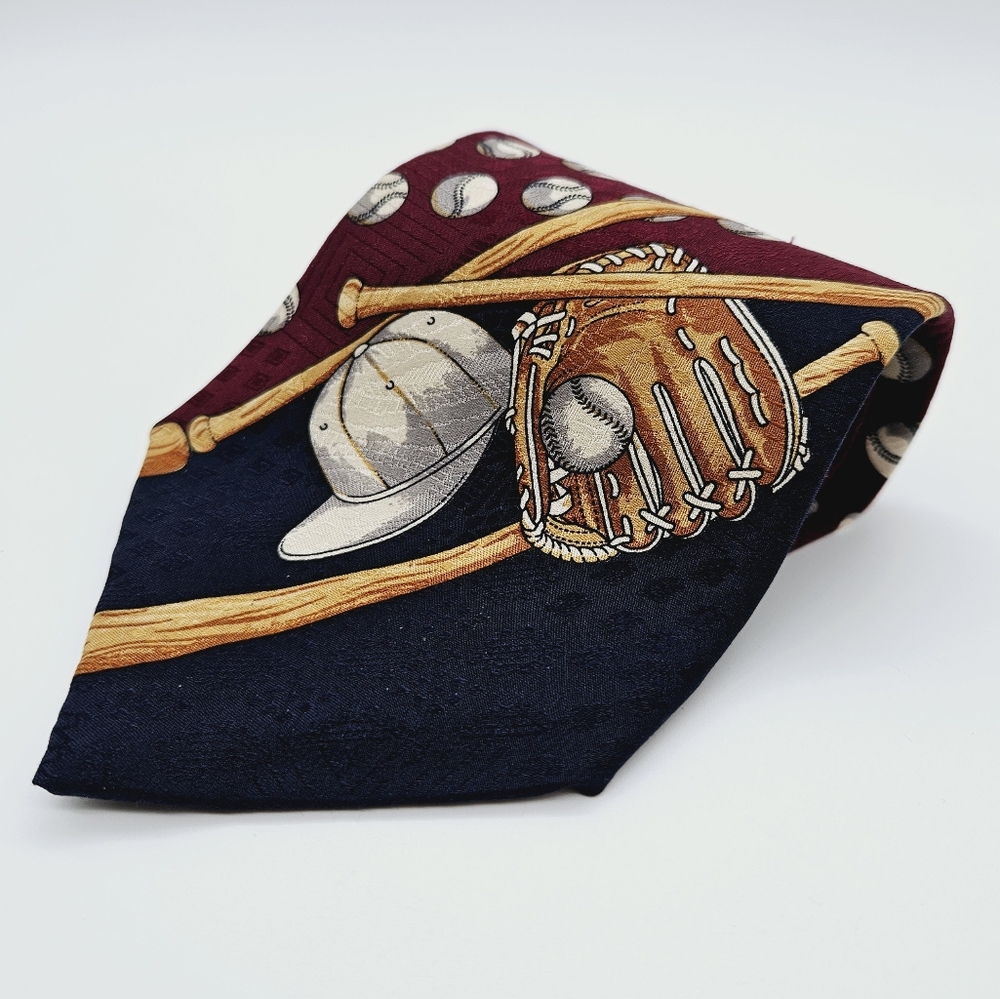 ATLAS | 100% silk baseball bat glove cap neck tie